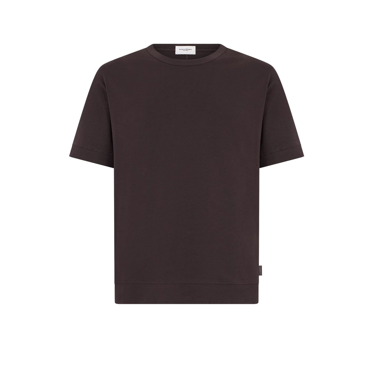T-Shirt in Jersey di Cotone Bi-Stretch Ebano T-Shirt Jersey Paolo Pecora