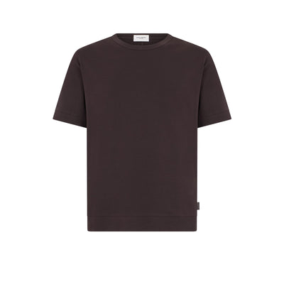 T-Shirt in Jersey di Cotone Bi-Stretch Ebano T-Shirt Jersey Paolo Pecora