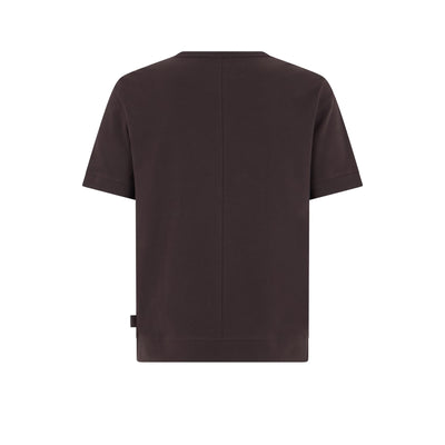 T-Shirt in Jersey di Cotone Bi-Stretch Ebano T-Shirt Jersey Paolo Pecora