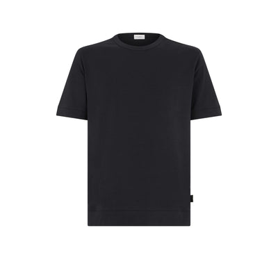T-Shirt in Jersey di Cotone Bi-Stretch Nero T-Shirt Jersey Paolo Pecora