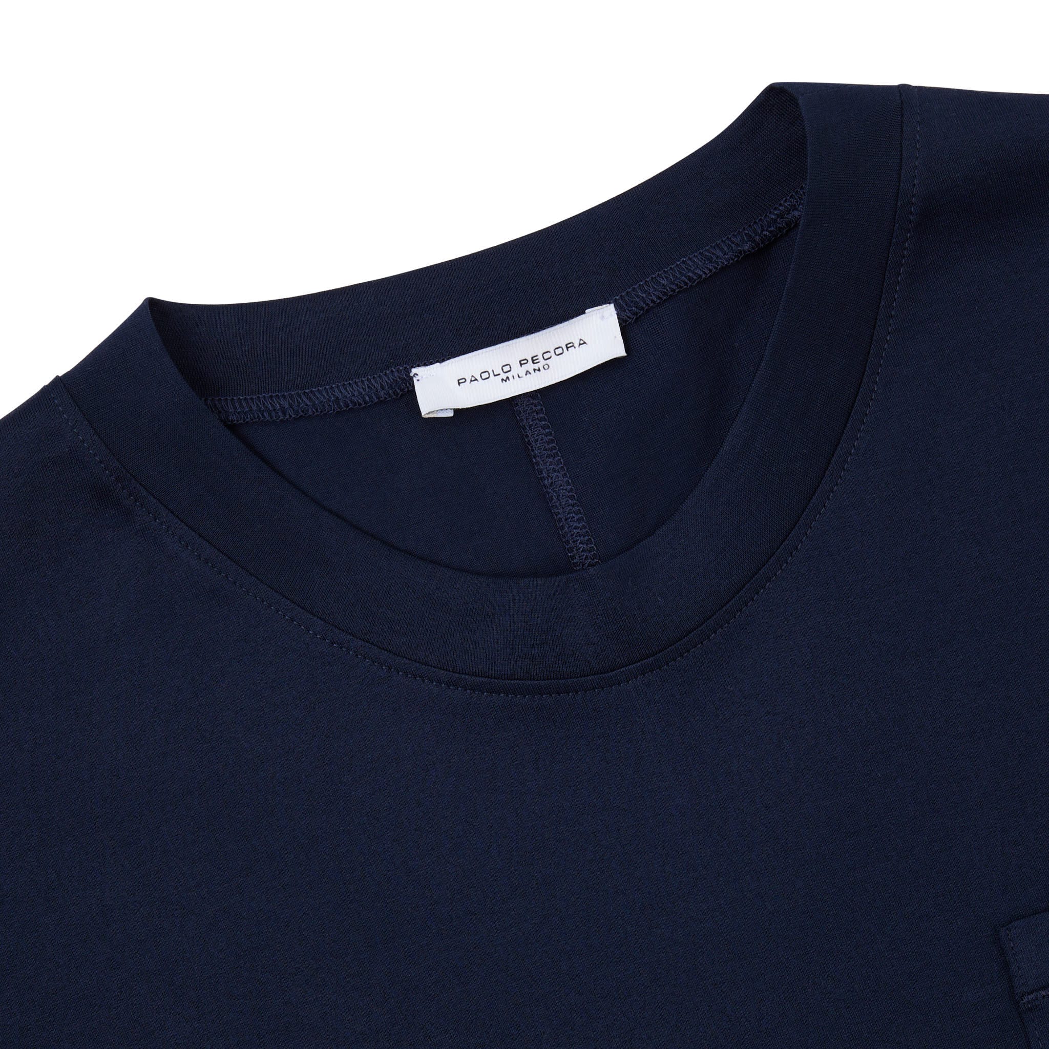 T-Shirt in Jersey Lucido Blu Navy T-Shirt Jersey Paolo Pecora