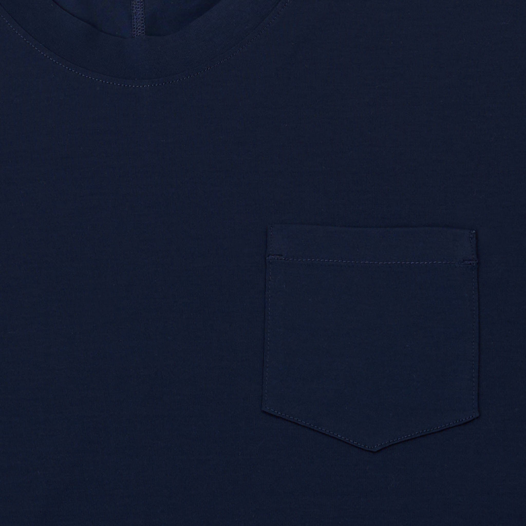 T-Shirt in Jersey Lucido Blu Navy T-Shirt Jersey Paolo Pecora