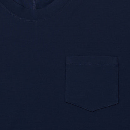 T-Shirt in Jersey Lucido Blu Navy T-Shirt Jersey Paolo Pecora