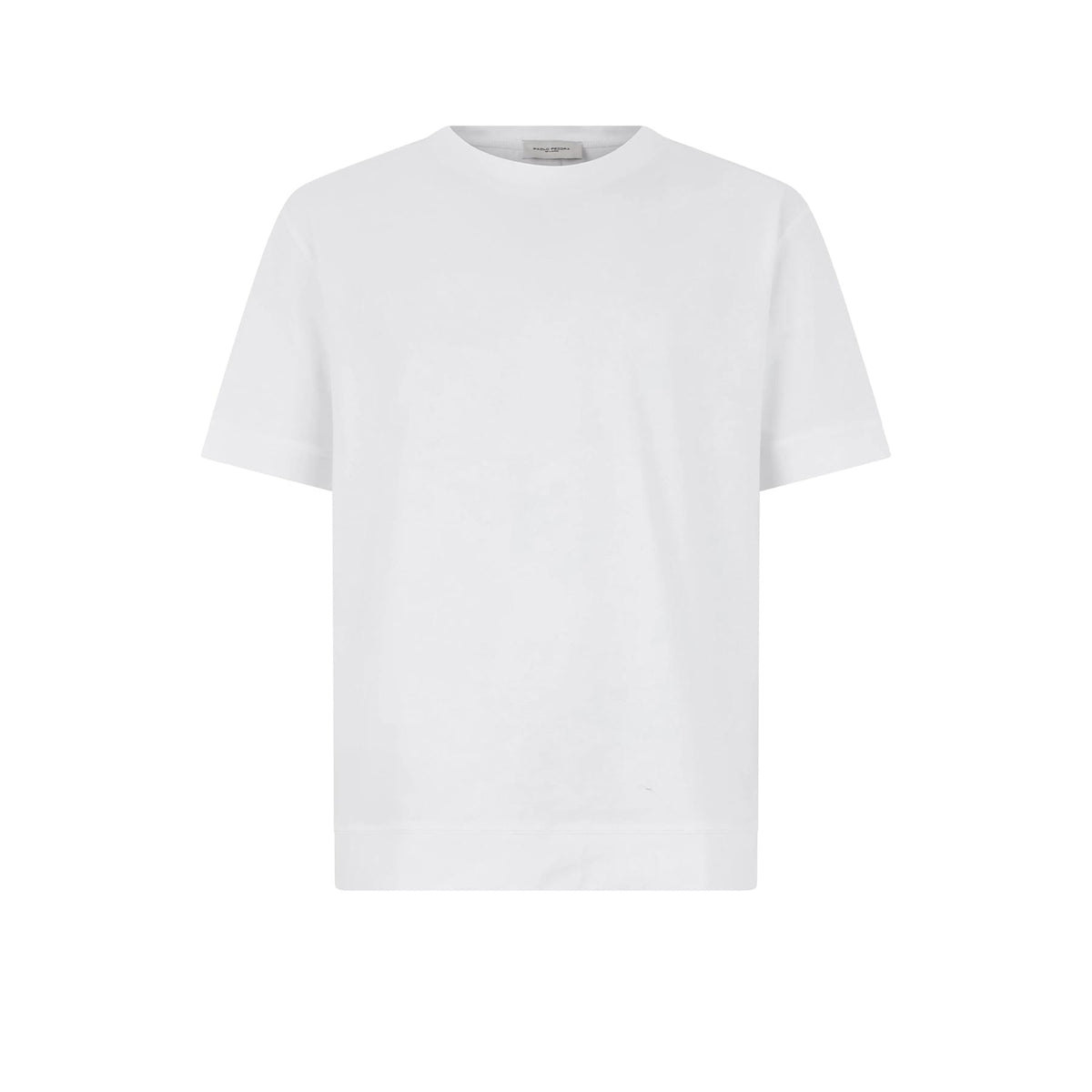T-Shirt Loose Fit in Jersey di Cotone Bi-Stretch Bianco Ottico T-Shirt Jersey Paolo Pecora