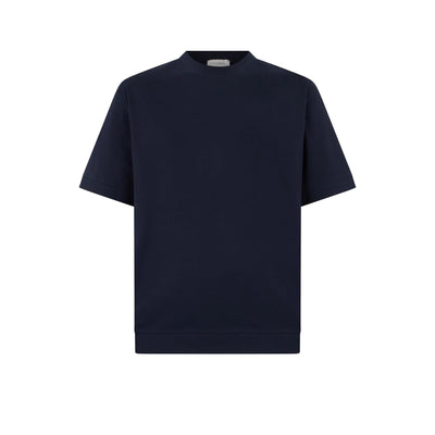 T-Shirt Loose Fit in Jersey di Cotone Bi-Stretch Blu T-Shirt Jersey Paolo Pecora