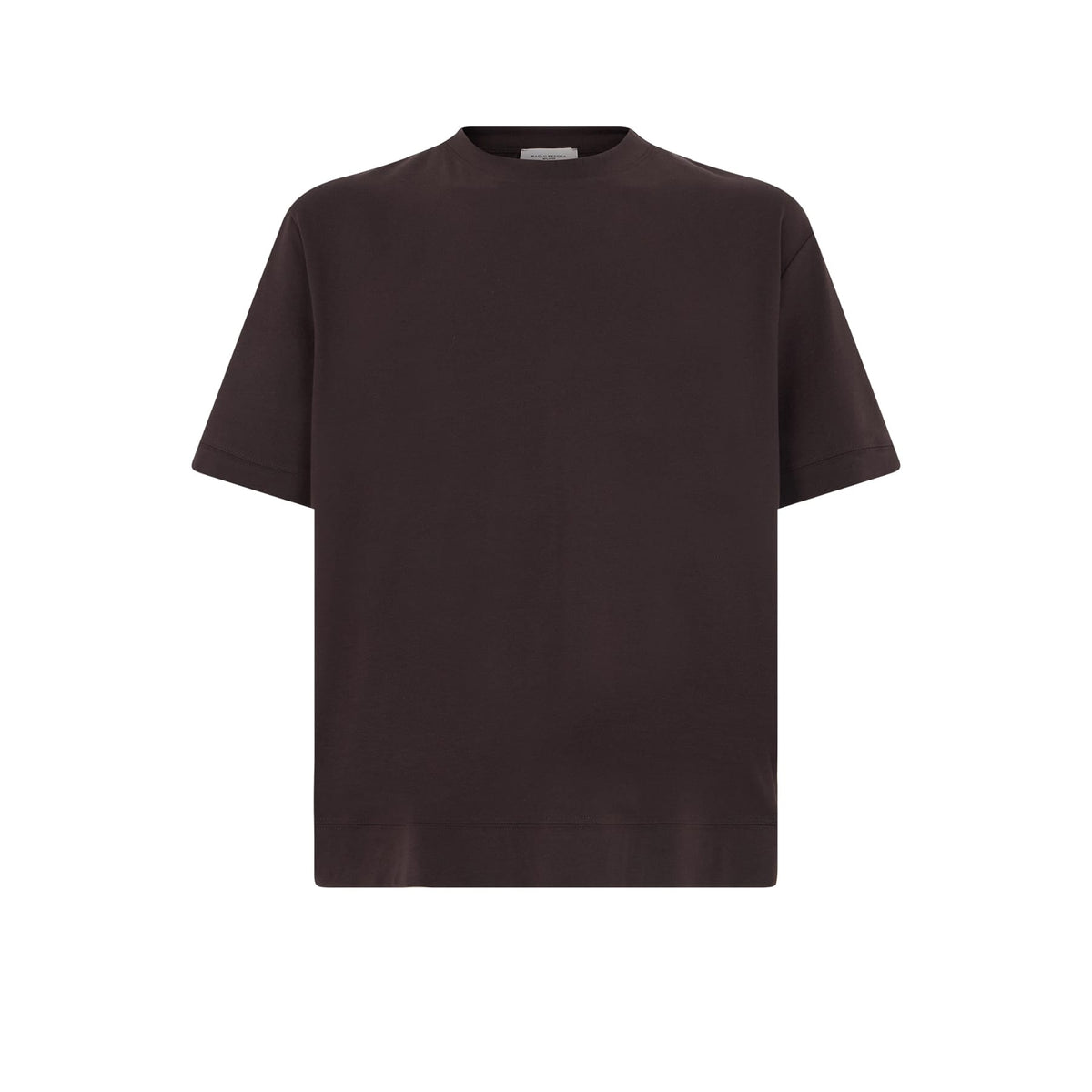 T-Shirt Loose Fit in Jersey di Cotone Bi-Stretch Ebano T-Shirt Jersey Paolo Pecora