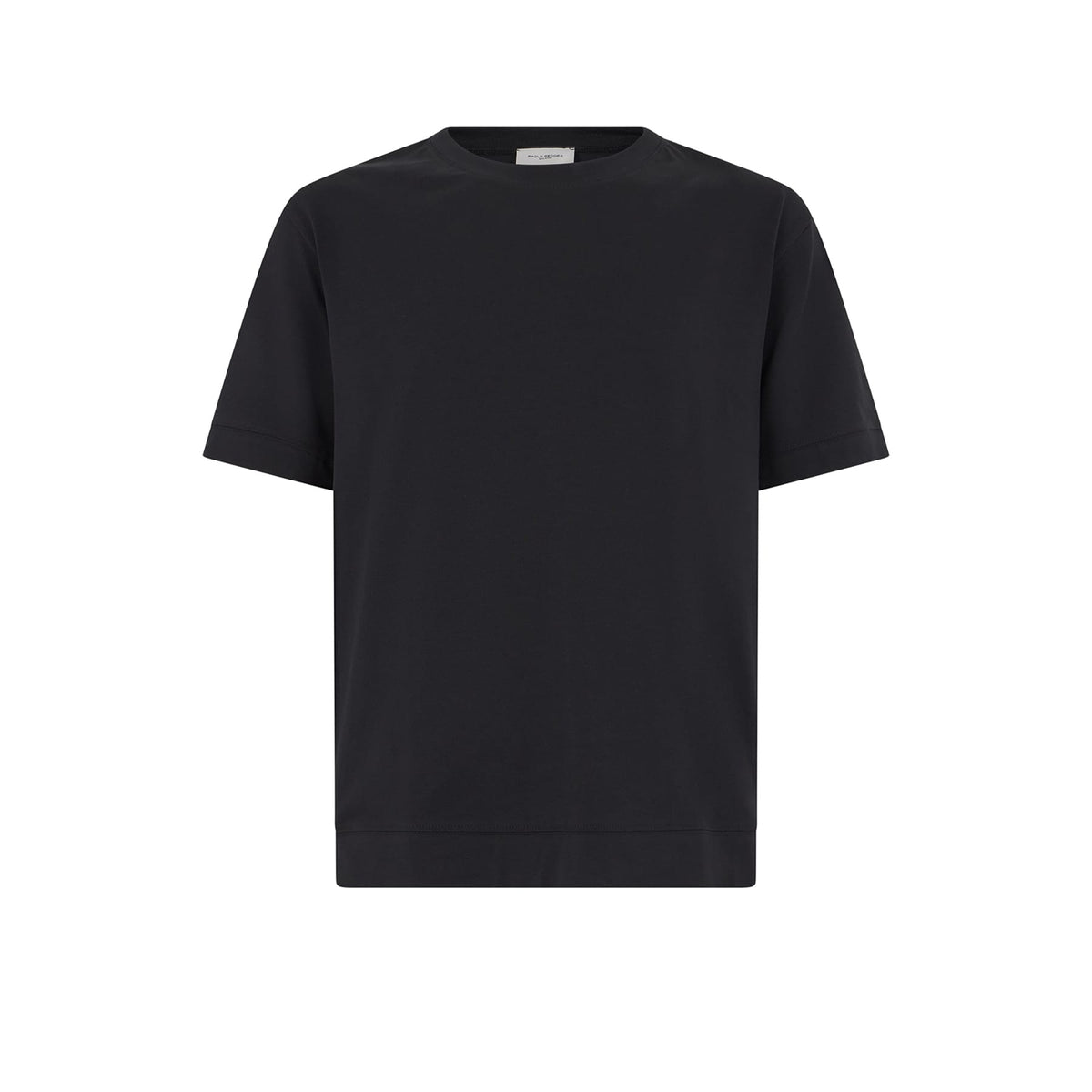 T-Shirt Loose Fit in Jersey di Cotone Bi-Stretch Nero T-Shirt Jersey Paolo Pecora