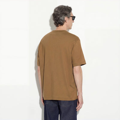 T-Shirt Loose Fit in Jersey di Cotone Nocciola T-Shirt Jersey Paolo Pecora