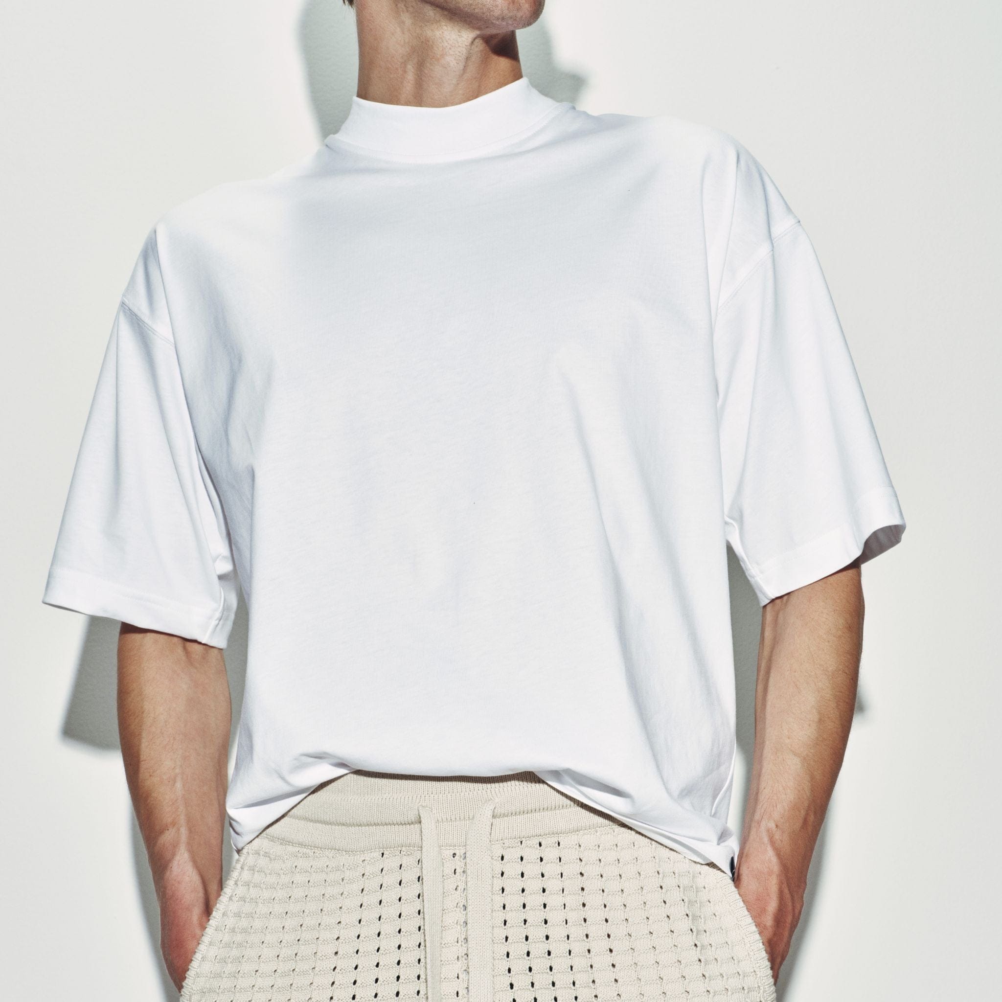 T-Shirt Over in Jersey di Cotone Bianco Ottico T-Shirt Jersey Paolo Pecora