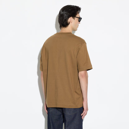 T-Shirt Over in Jersey di Cotone Nocciola T-Shirt Jersey Paolo Pecora